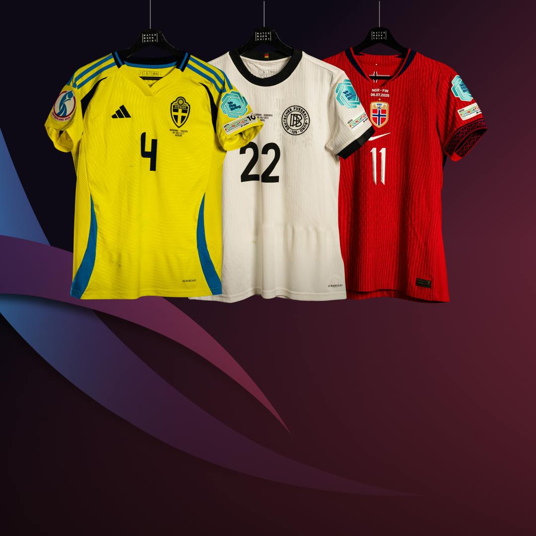 Women's EUROs worn and signed shirts