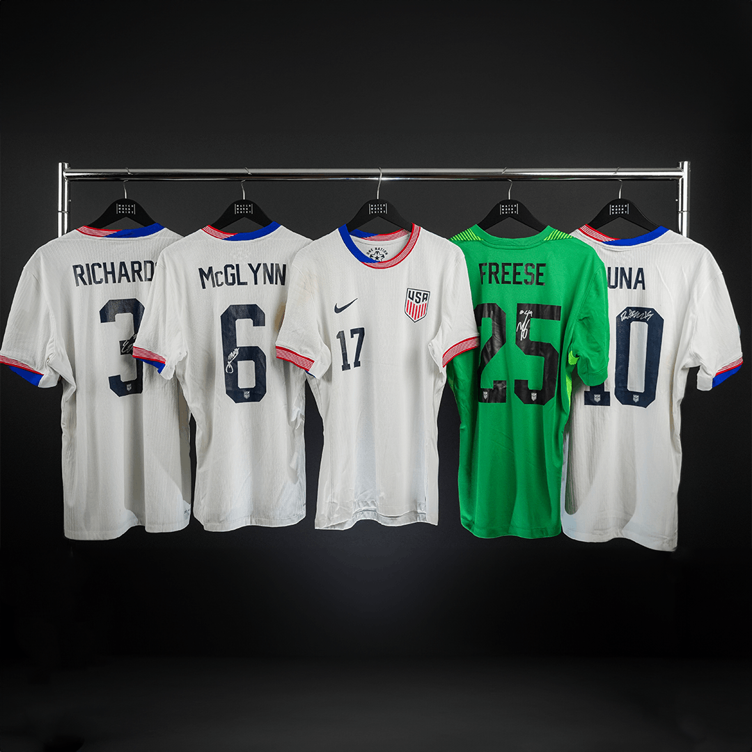 worn and signed usa football shirts