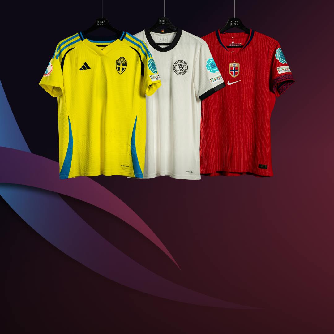Women's EUROs worn and signed shirts