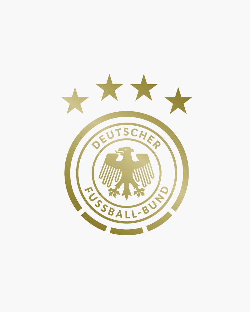 Germany National Football Team Logo With 4 stars and an eagle figure in the middle, Deutscher Fussball-bund written around it