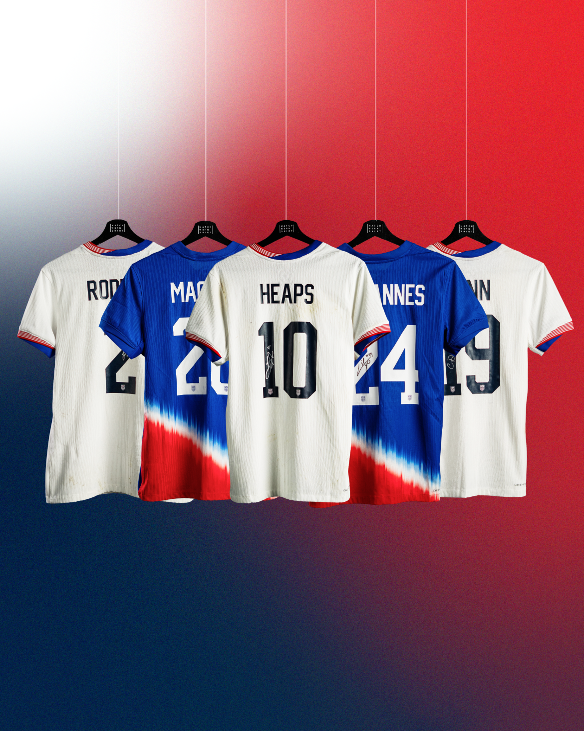 US Soccer game worn and signed jerseys