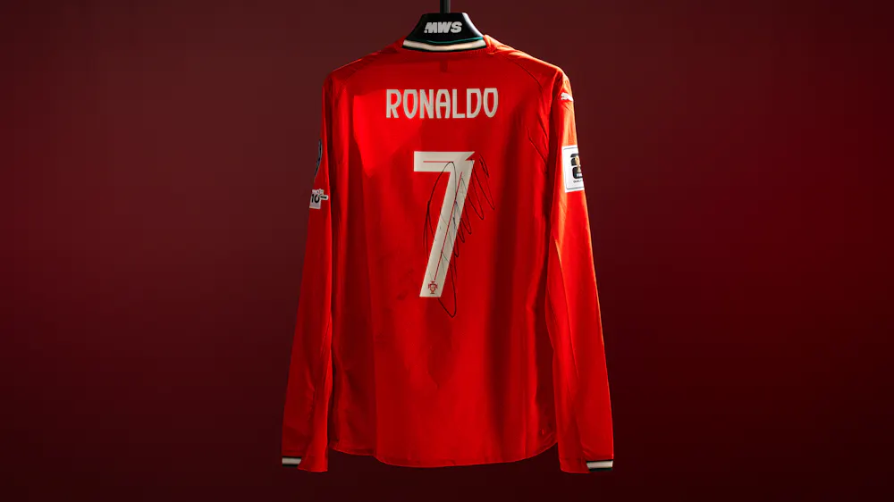the Ronaldo no.7 shirt from his record-breaking qualifier