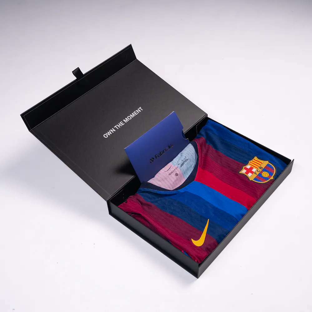 FC Barcelona shirt in a black box from MWS