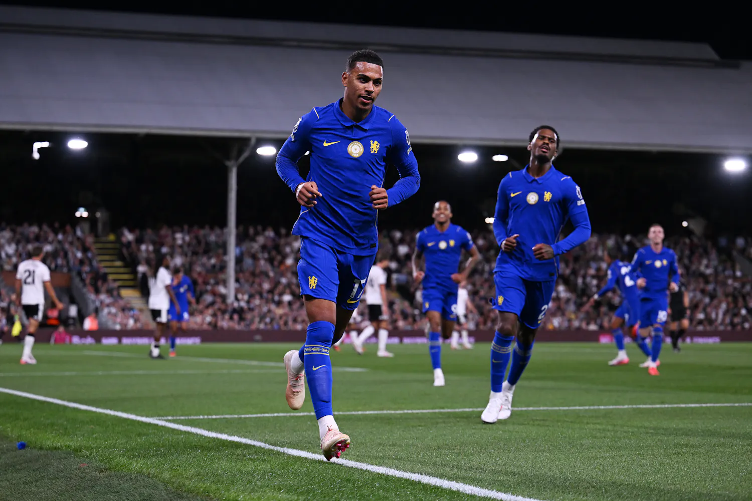 Morgan Rogers Chelsea celebrating after his goal at his debut game.