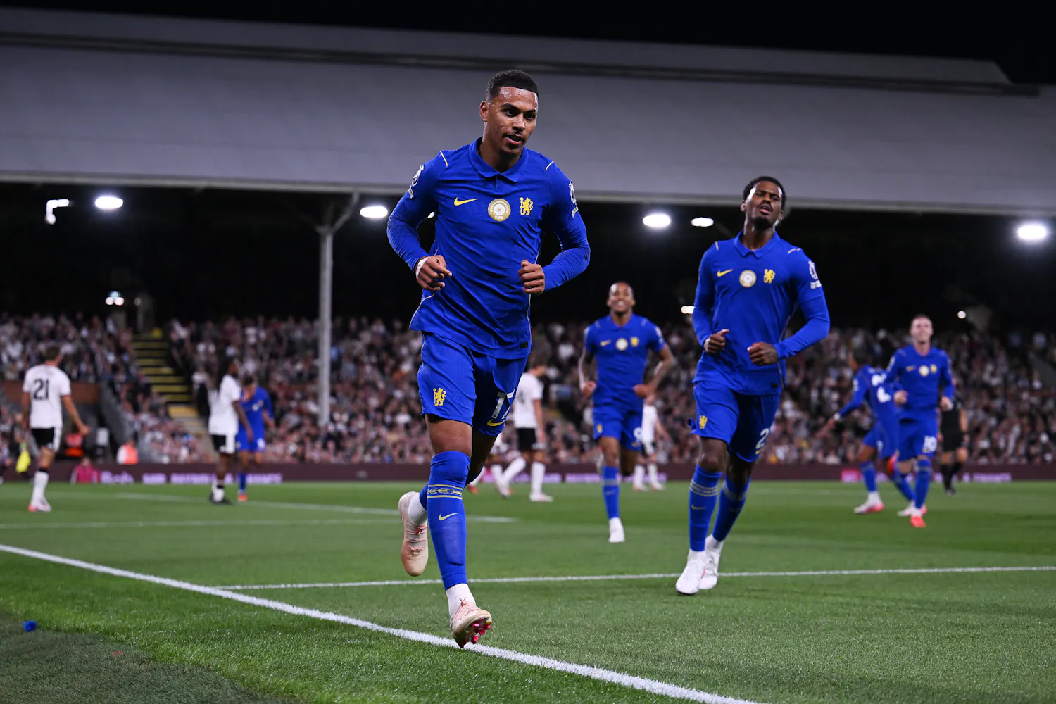 Morgan Rogers Chelsea celebrating after his goal at his debut game.
